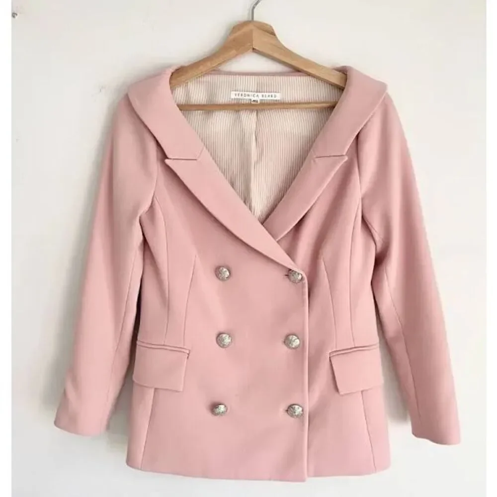 Veronica Beard Frayne Blazer Pink Double Breasted Size 12 - Picture 5 of 11